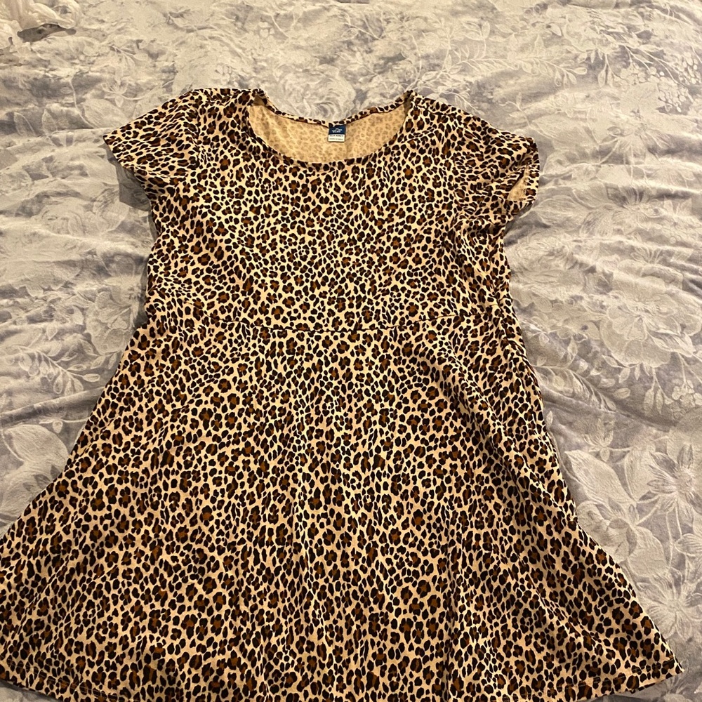 Old Navy Tan and Black Animal Print Top